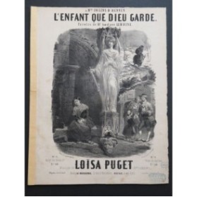 PUGET Loïsa L'enfant que Dieu garde Nanteuil Chant Piano ca1850