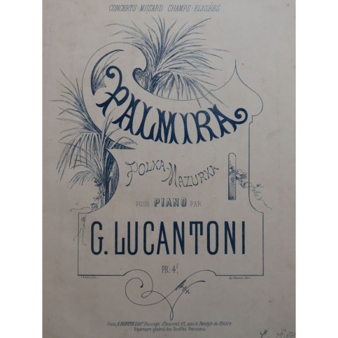 LUCANTONI Giovanni Palmira Piano ca1880