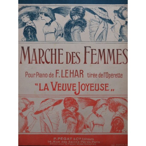 LEHAR Franz Marche des Femmes Piano ca1920