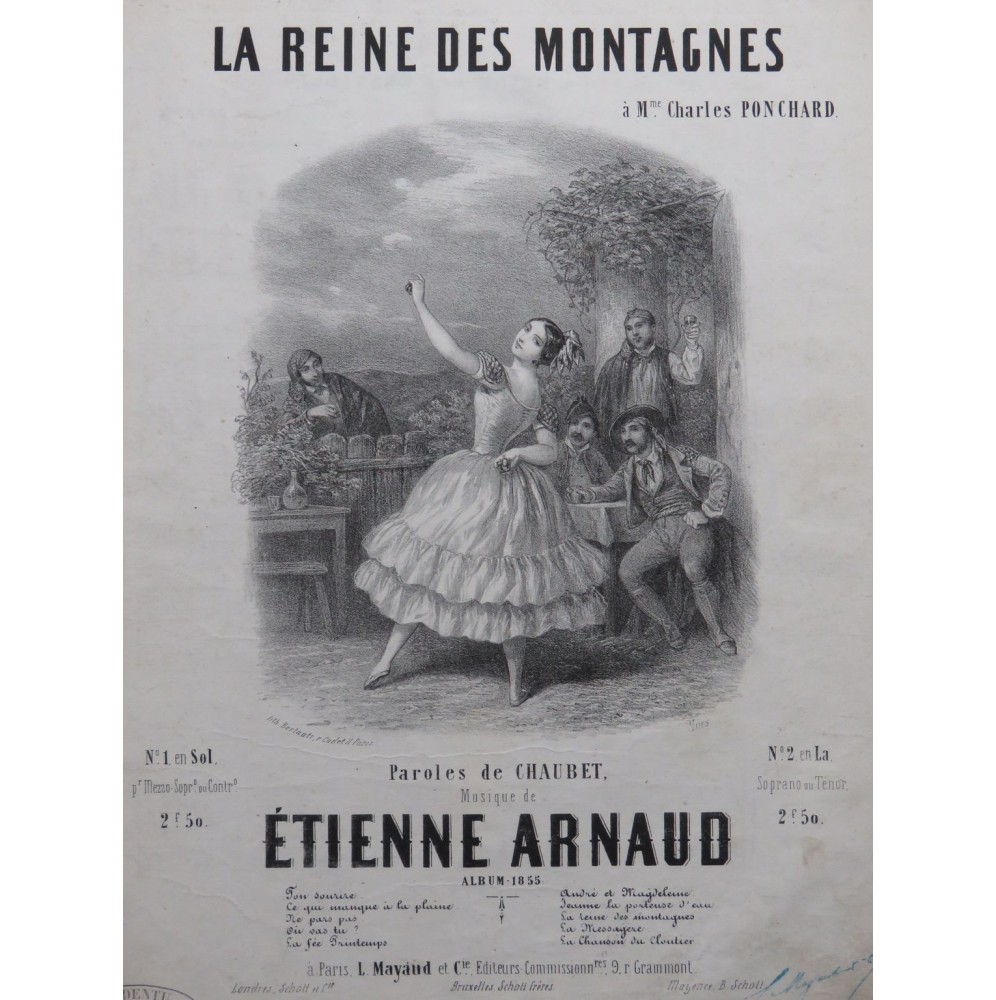 ARNAUD Étienne La Reine des Montagnes Chant Piano 1855