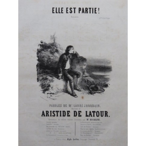 DE LATOUR Aristide Elle est partie Chant Piano ca1840
