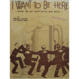 LICHTER Baron BIBO Irving I Wanna Be Here Chant Piano 1930