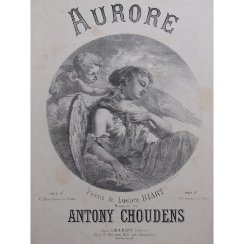 CHOUDENS Antony Aurore Chant Piano ca1874