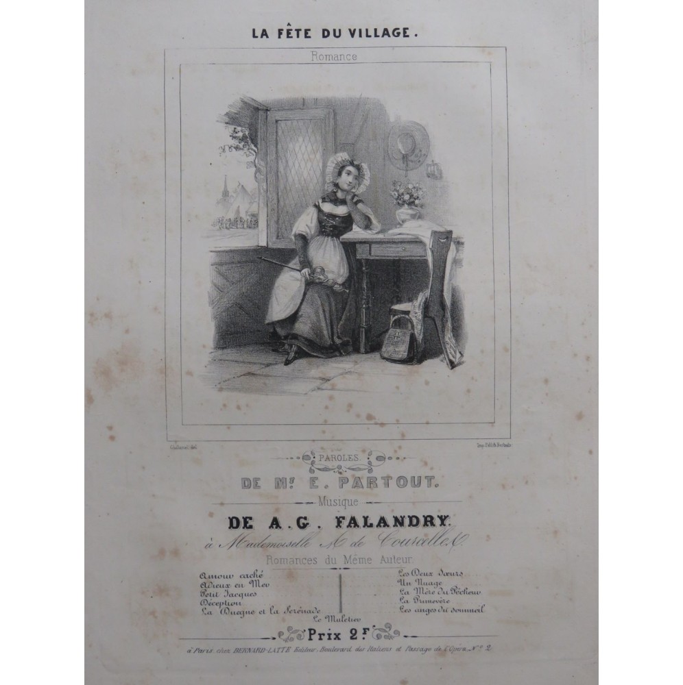 FALANDRY A. G. La fête du village Chant Piano ca1840