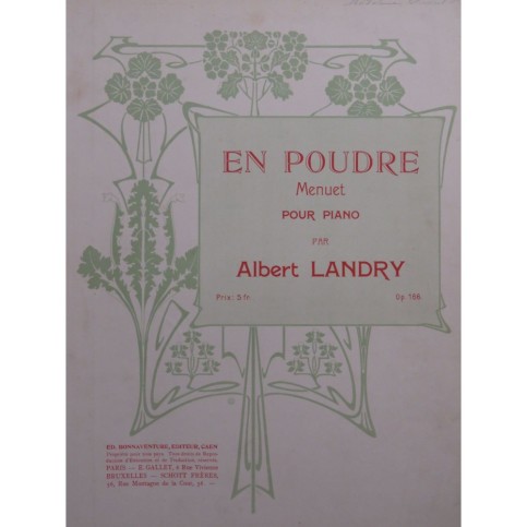 LANDRY Albert En poudre Piano ca1910