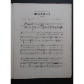 GOUNOD Charles Mélancolie Chant Piano XIXe siècle