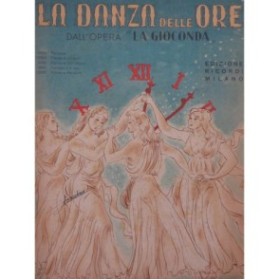 PONCHIELLI Amilcare La Gioconda Danza delle Ore Chant Piano 1945