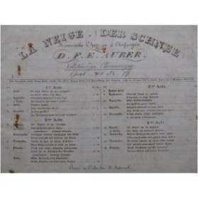 AUBER D. F. E. La Neige No 5 Chant Piano ca1825