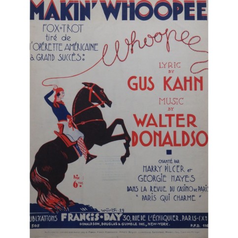 DONALDSON Walter Makin' Whoopee ! Chant Piano 1929