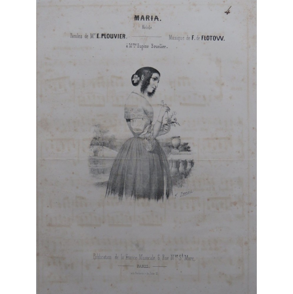 DE FLOTOW F. Maria Chant Piano ca1840