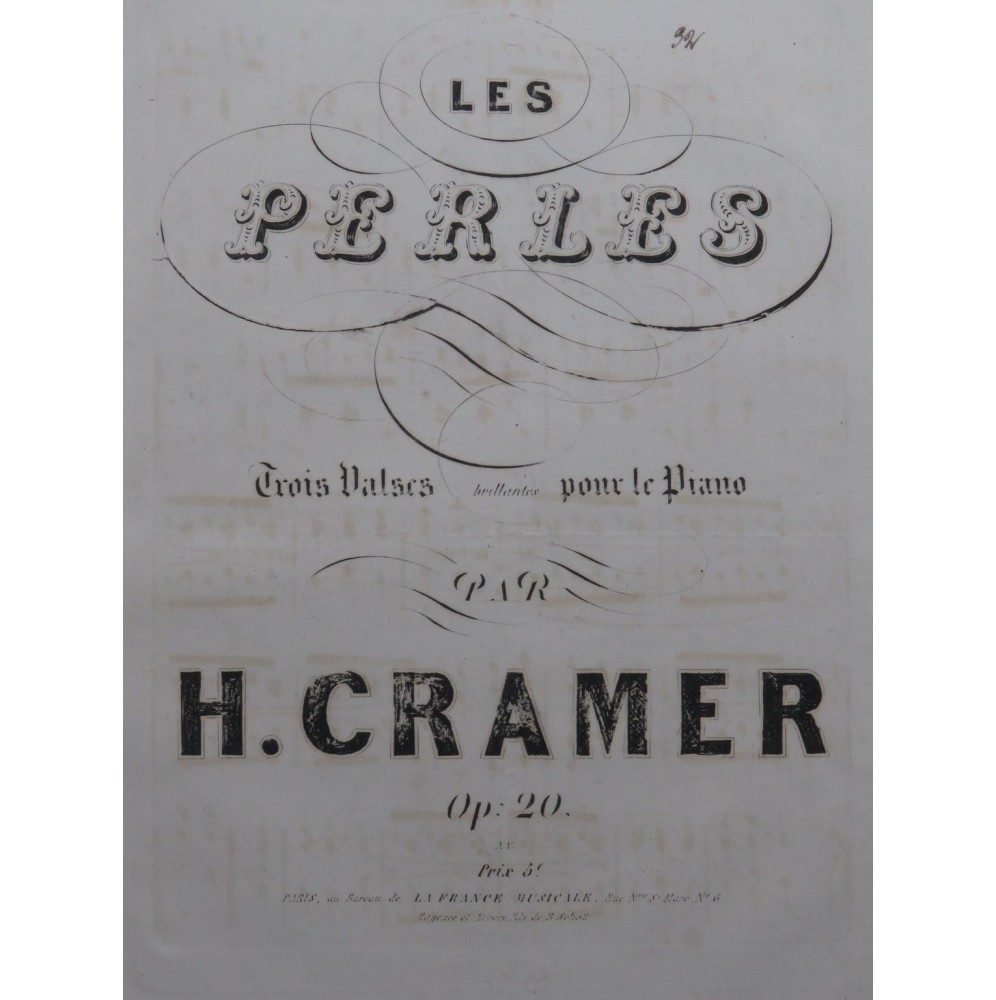 CRAMER Henri Les perles Piano ca1840