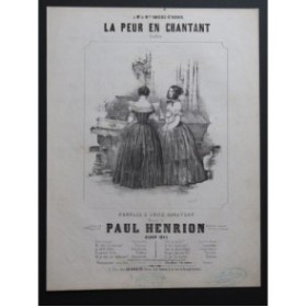 HENRION Paul La peur en chantant Chant Piano 1845