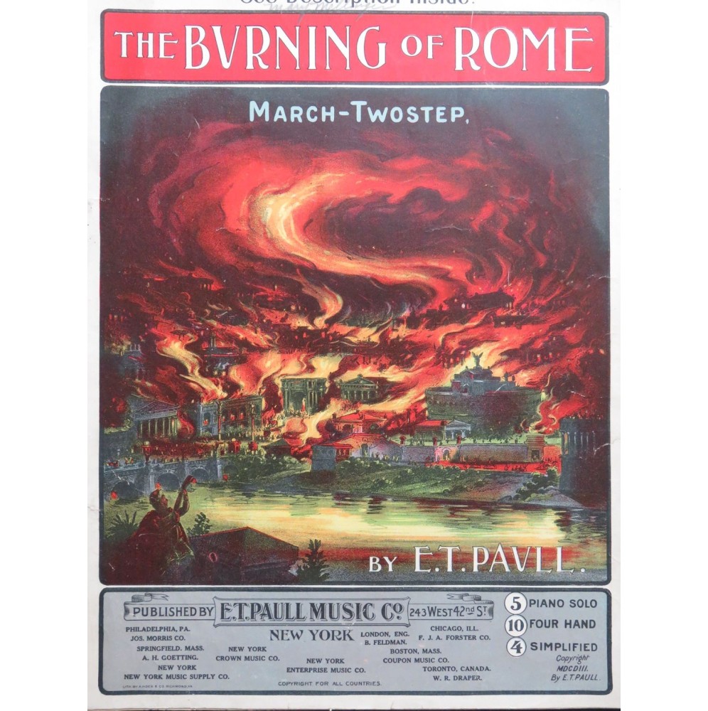 PAULL E. T. Burning of Rome Piano 1903
