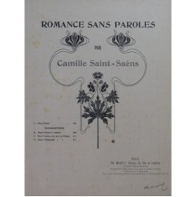 SAINT-SAËNS Camille Romance sans Paroles Piano 4 mains