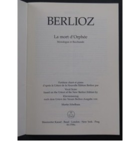 BERLIOZ Hector La Mort d'Orphée Chant Piano 1999