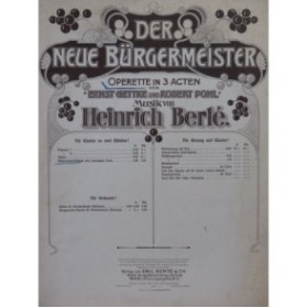 BERTÉ Heinrich Bürgermeister Marsch Piano