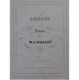 MOZART W. A. Sonate Marche Turque Piano ca1845