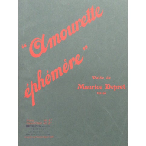 DEPRET Maurice Amourette Éphémère Piano 1908