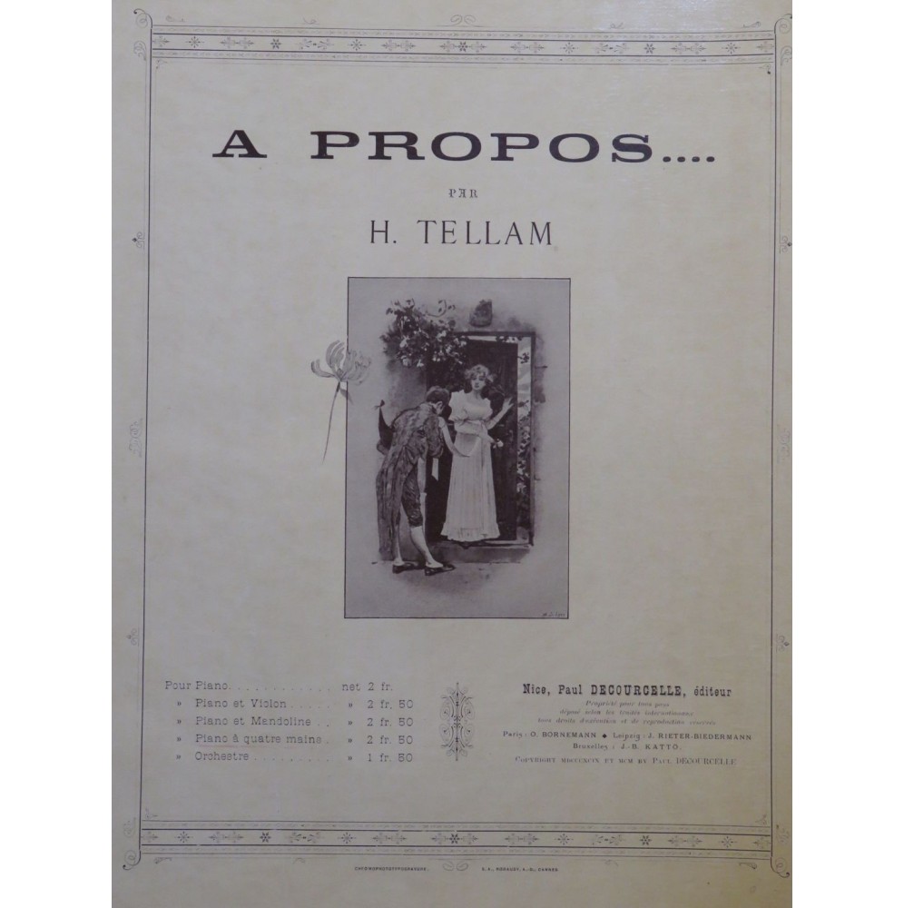 TELLAM Heinrich A Propos Piano 4 mains 1900