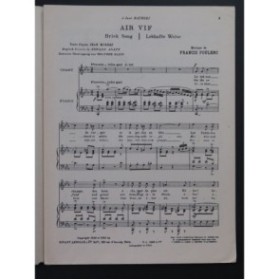 POULENC Francis Air Vif Chant Piano 1930