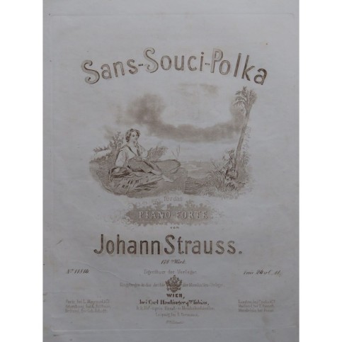 STRAUSS Johann Sans Souci Polka Piano ca1860