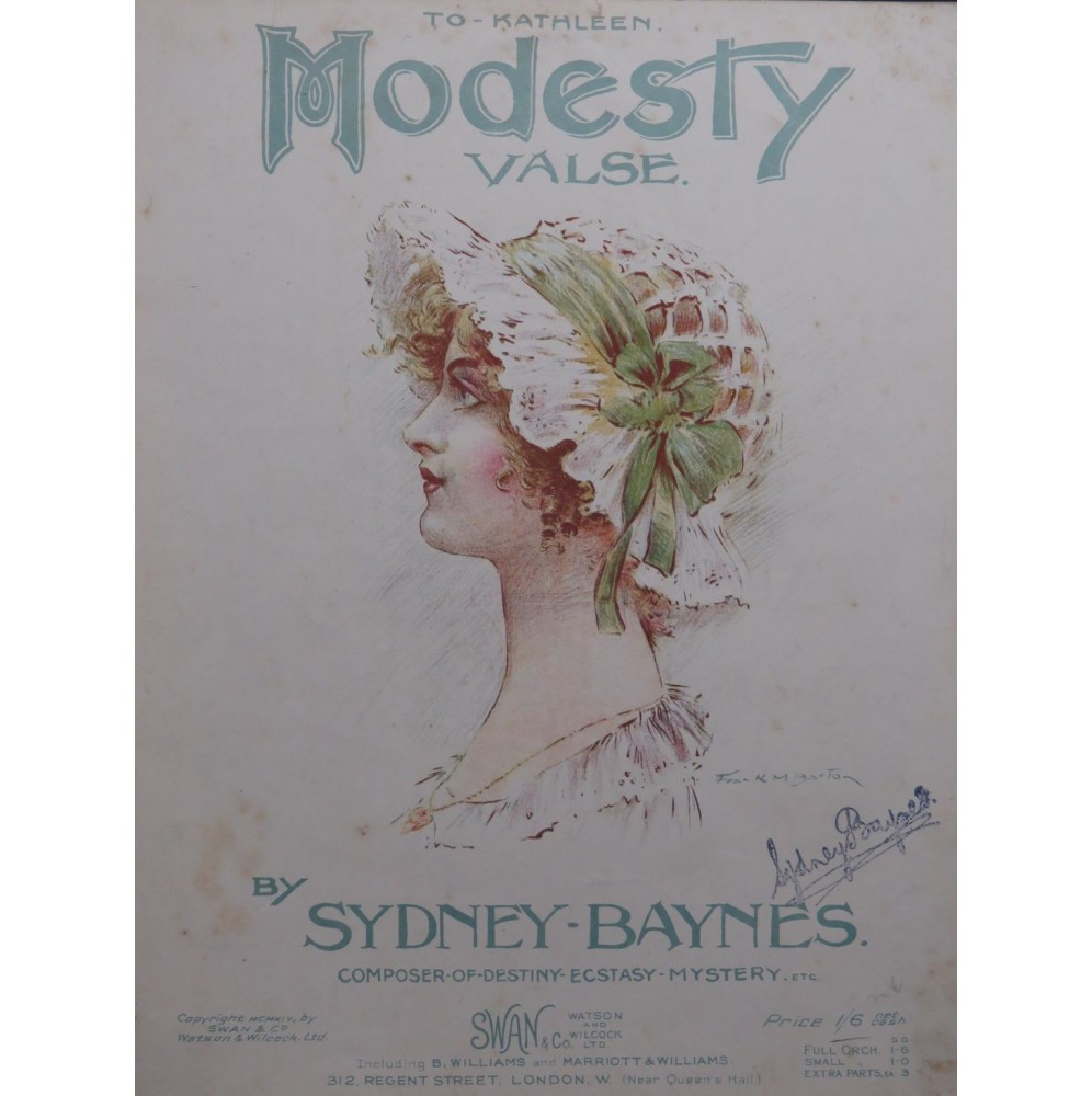 BAYNES Sydney Modesty Piano 1914