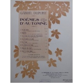 DUPONT Gabriel Poèmes d'Automne No 4 Chant Piano 1920
