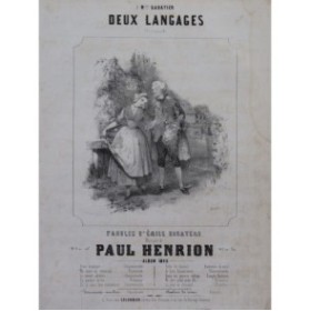 HENRION Paul Deux Langages Chant Piano 1845