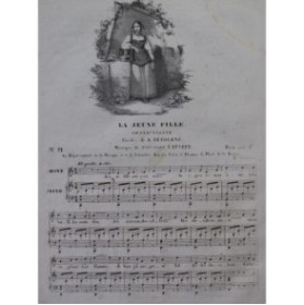 LABBARE Théodore La jeune fille Chant Piano ca1830