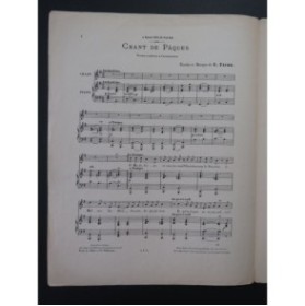 FAURE G. Chant de Pâques Chant Piano ca1910