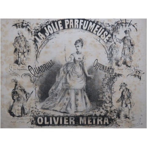MÉTRA Olivier La Jolie Parfumeuse Offenbach Quadrille Piano 4 mains ca1874