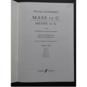 SCHUBERT Franz Messe in G D.167 Piano Chant