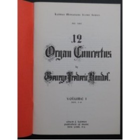 HAENDEL G. F. 12 Organ Concertos Vol 1 Orchestre Orgue