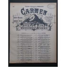 BIZET Georges Carmen No 3 Habanera Italien Allemand Chant Piano 1927