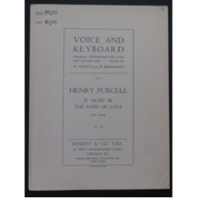 PURCELL Henry If Music Be The Food of Love Chant Piano 1949