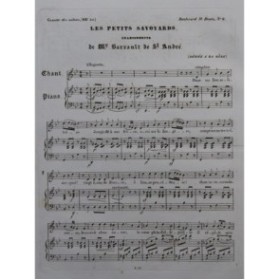 BARRAULT DE St ANDRÉ Les petits savoyards Chant Piano ca1830