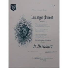 BEMBERG H. Les anges pleurent Chant Piano ca1890
