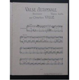 VILLE Charles Valse Automnale Piano ca1910