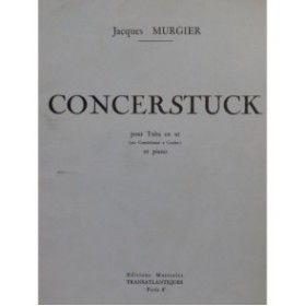 MURGIER Jacques Concerstück Dédicace Piano Tuba ou Contrebasse 1961