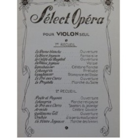 Select Opéra 1er Recueil pour Violon seul