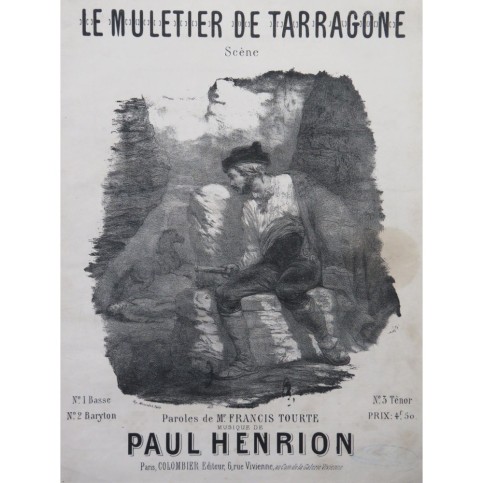 HENRION Paul Le Muletier de Tarragone Chant Piano ca1860