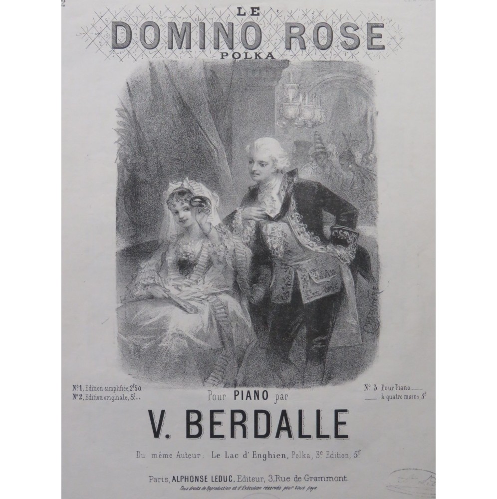 BERDALLE Victor Le Domino Rose Piano ca1850