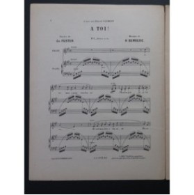 BEMBERG H. A Toi ! Chant Piano 1896