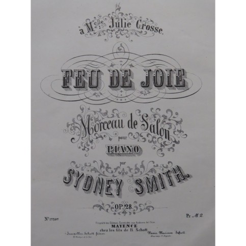 SMITH Sydney Feu de Joie Piano ca1864