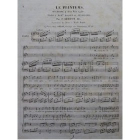 BERTON F. Fils Le Printemps Chant Piano ca1830