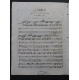 BERTON F. Fils Le Printemps Chant Piano ca1830