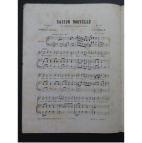 WEKERLIN J. B. Saison Nouvelle Chant Piano 1877