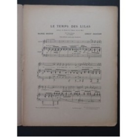 CHAUSSON Ernest Le temps des Lilas Chant Piano ca1910