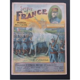 PAUL E. T. Spirit of France March Militaire Piano 1919