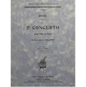 RODE Pierre Concerto No 7 Violon Piano 1921